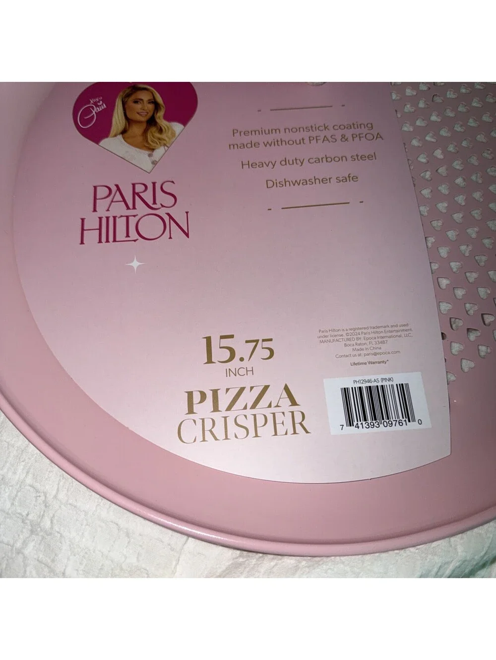 PARIS HILTON PIZZA CRISPER  HEAVY DUTY PARIS HILTON PINK PIZZA  CRISPER NEW
